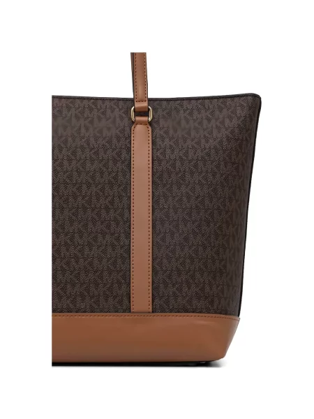 Geantă shopper Michael Kors din piele cu imagine maro