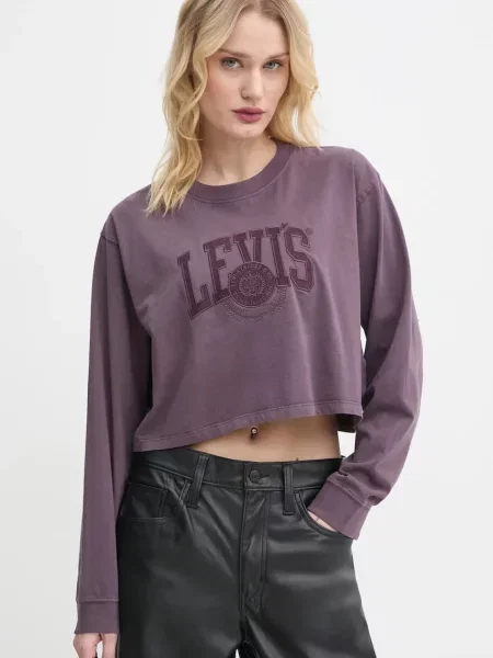 Блуза с дълги ръкави Levi's лилаво виолетово