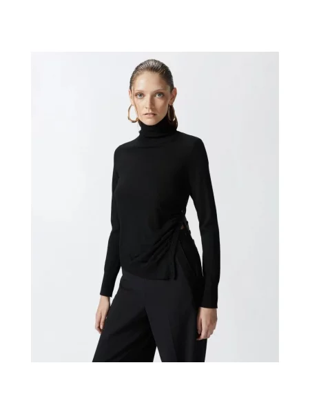 Sweter z golfem Pinko wełniany do golfa czarny