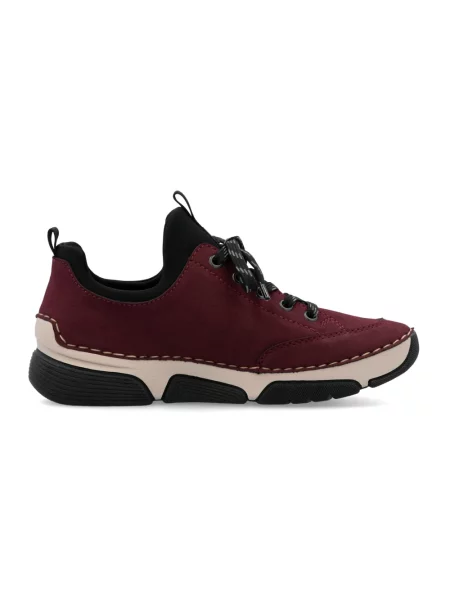 Komfortowe sneakersy marki Rieker z wyściełaną wkładką czerwone