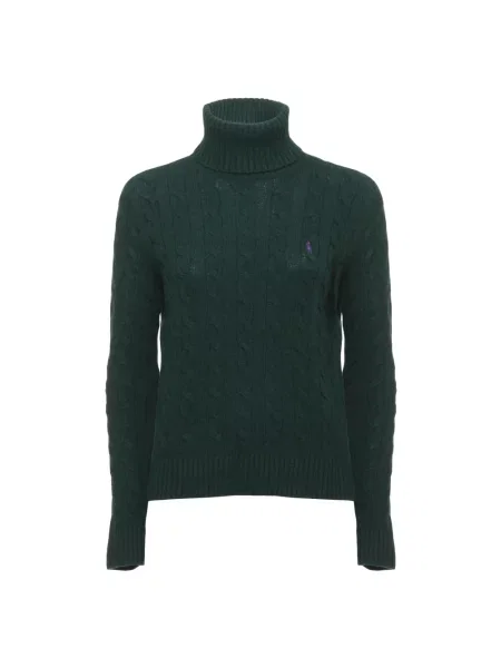 Sweter z golfem Ralph Lauren wełniany zielony