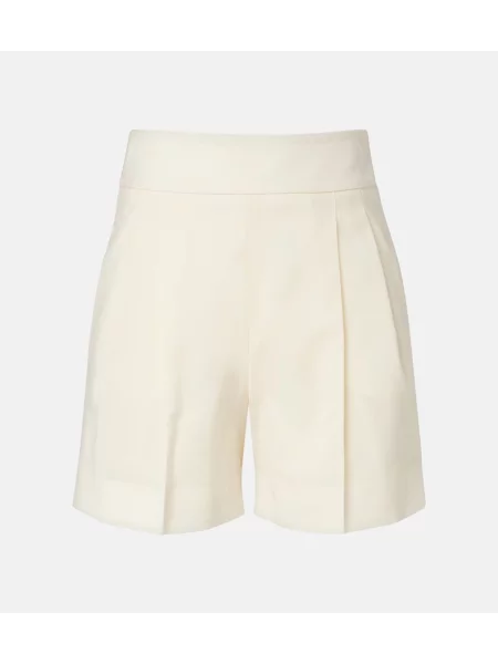 Pantaloni scurți Max Mara de lână alb