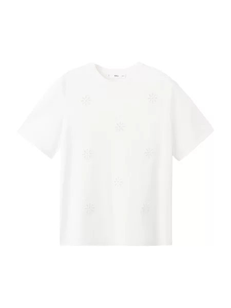 MANGO Tricou FLORI' alb