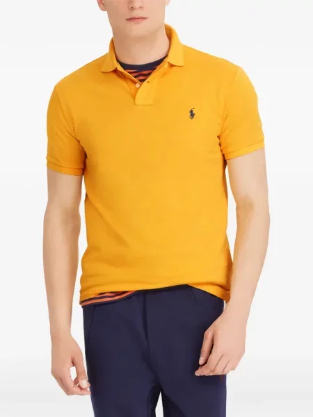 Fleece polo Polo Ralph Lauren με κέντημα με λαιμόκοψη v κόκκινο