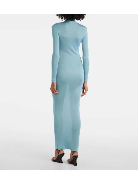 Rochie maxi Self-portrait tricotate de costum albastru