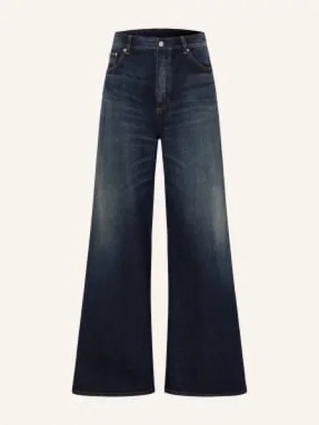 Alaïa Široké Džíny dock blue modré