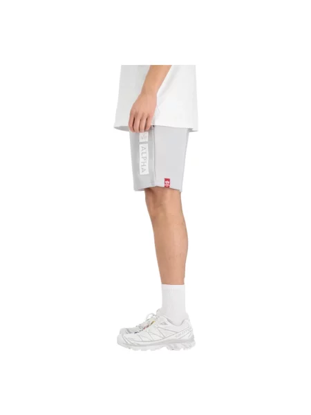 Szorty z dzianiny dresowej z elastycznym pasem i tunelem Alpha Industries szary