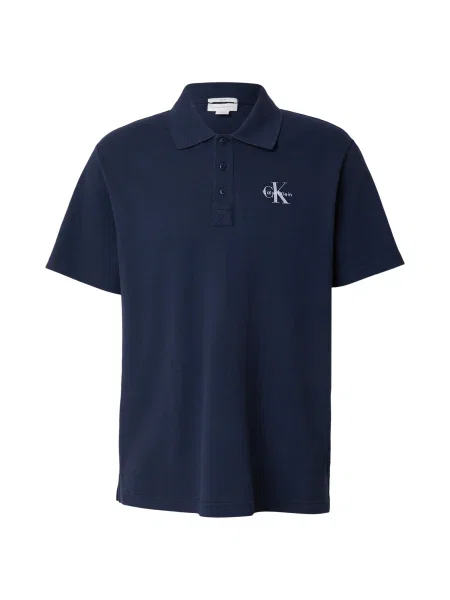 Calvin Klein Jeans Polo majica Easy Monologo Mornarsko modra bela