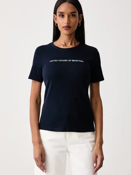 United Colors of Benetton majica za žene od pamuka plava