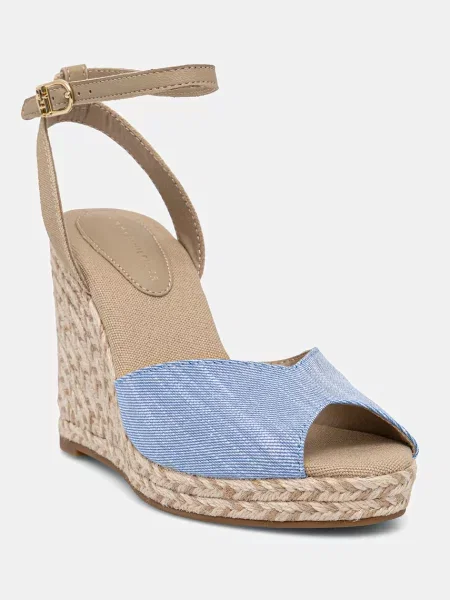 Sandali Tommy Hilfiger CHAMBRAY HIGH WEDGE ESPADRILLE modra
