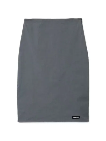 Fustă Miu Miu din poplin gri