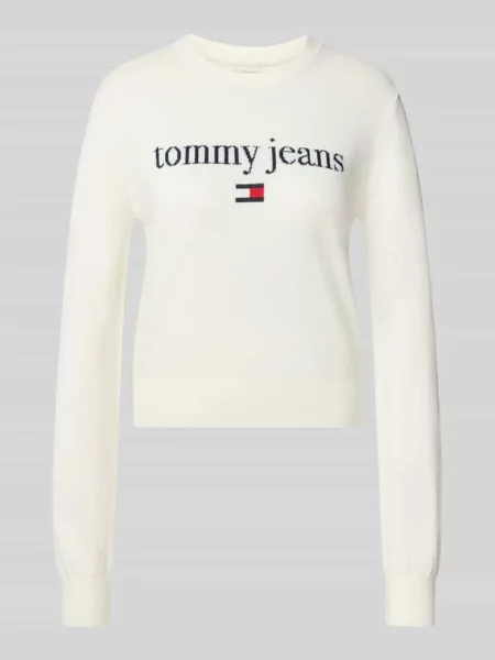 Sweter o kroju regular fit z mieszanki bawełny Tommy Jeans biały