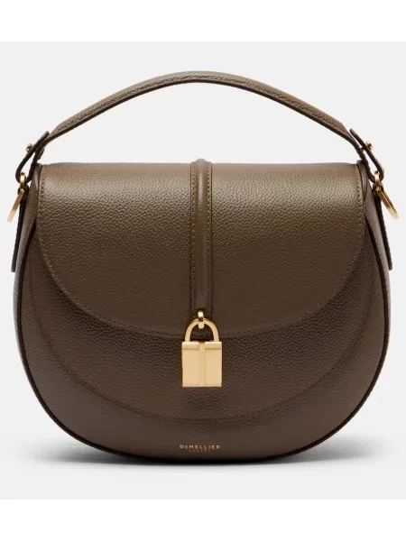 Geanta de piele Demellier din piele gri