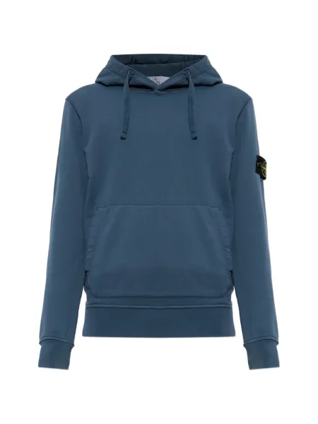 Hanorac cu glugă Stone Island cu strasuri albastru