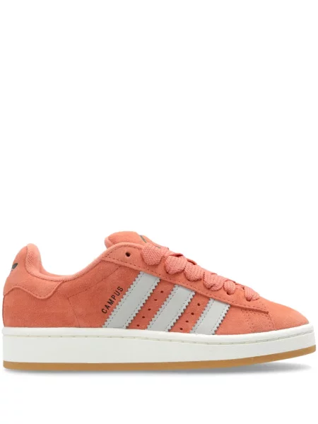 Sneakerși Adidas cu șireturi din piele de căprioară portocaliu