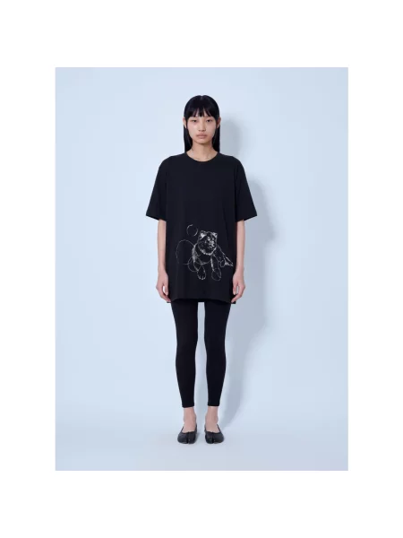 Koszulka Yohji Yamamoto z nadrukiem z krótkim rękawem czarna