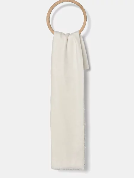 Тънък шал с вълна Weekend Max Mara дамски с изчистен дизайн бежово