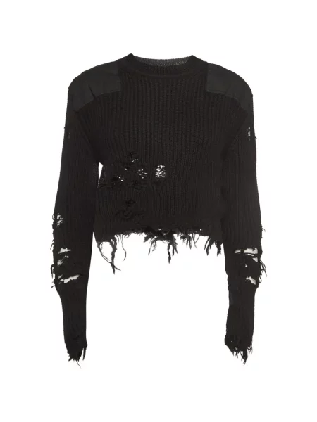 Pulover Adidas Yeezy zdrențuiți negru