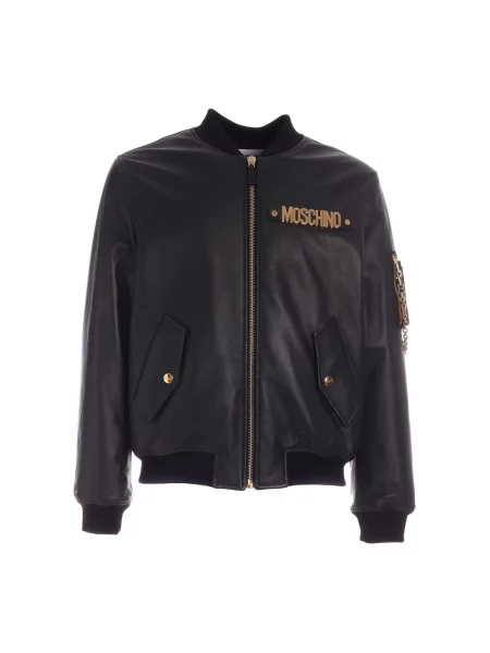 Kurtka bomber Moschino z logo czarny