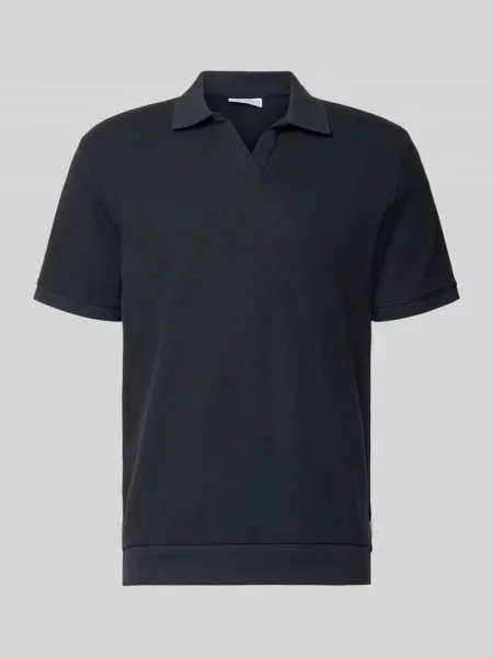Koszulka polo o kroju comfort fit z dekoltem w serek Lindbergh granatowe