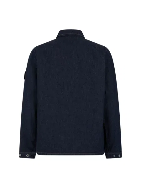Kurtka koszulowa Stone Island z kamieniami niebieska