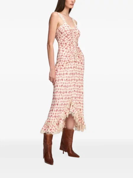 Rochie maxi Cinq A Sept cu volane din dantelă