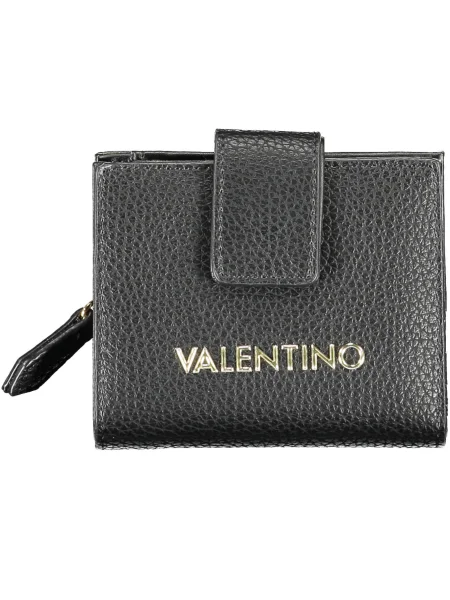 Lniany portfel Valentino czarny