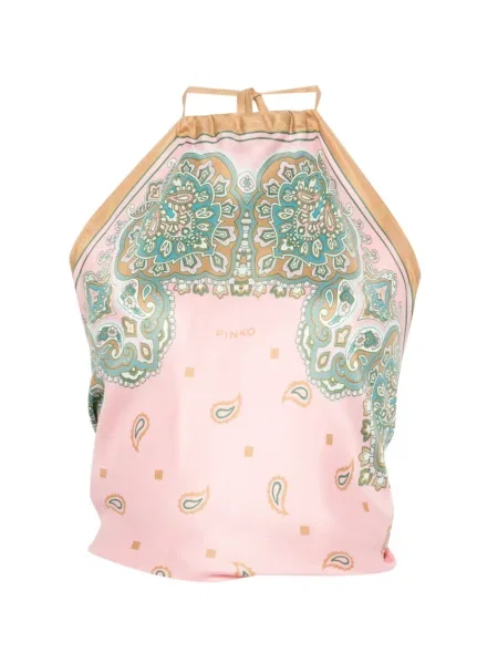 Fular Pinko cu imagine cu model paisley roz