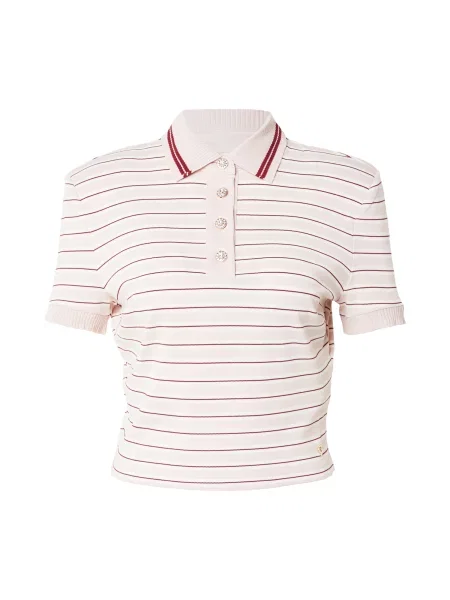 GUESS Tricou Ludovica roz pudră / roșu carmin alb