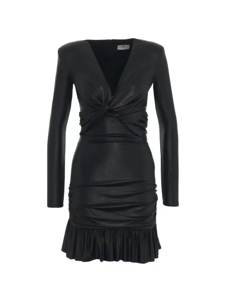 Rochie mini Elisabetta Franchi cu volane negru