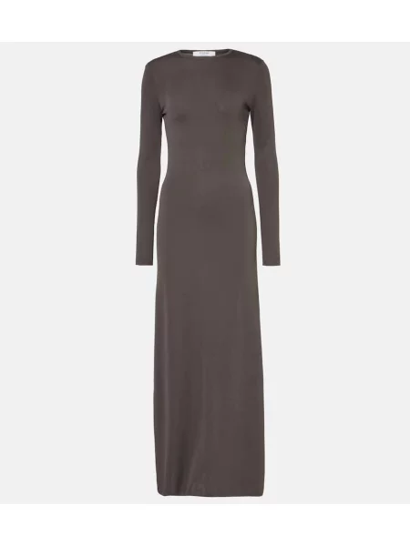 Dzianinowa maksi sukienka maxi Fforme garniturowa brązowa