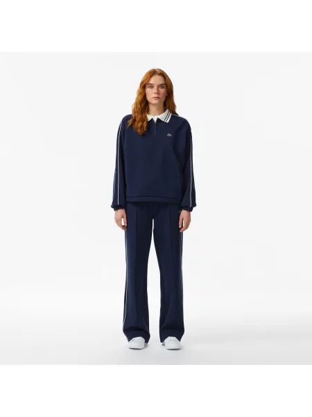 Lacoste Bluza Z Kołnierzykiem Polo Loose Fit granatowa