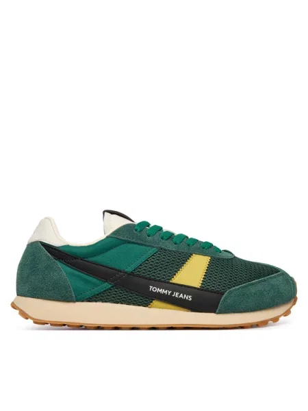 Tommy Jeans Сникърси Retro Runner Archive Open Mesh зелен