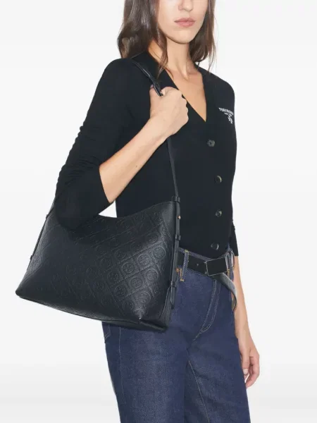 Geanta de piele Tory Burch din piele negru