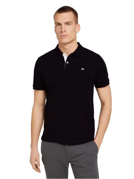TOM TAILOR Tricou / alb / portocaliu negru