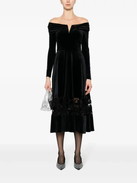 Rochie Nissa de catifea de costum negru