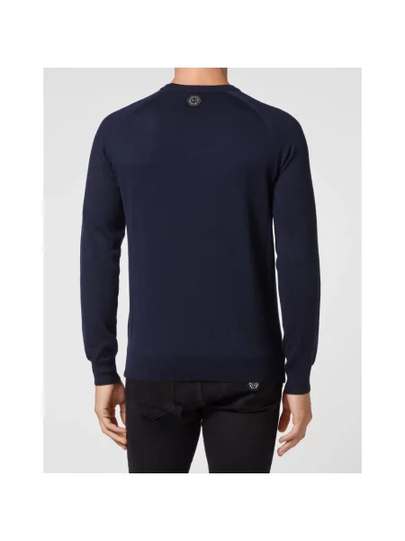 Sweter Philipp Plein wełniany niebieski