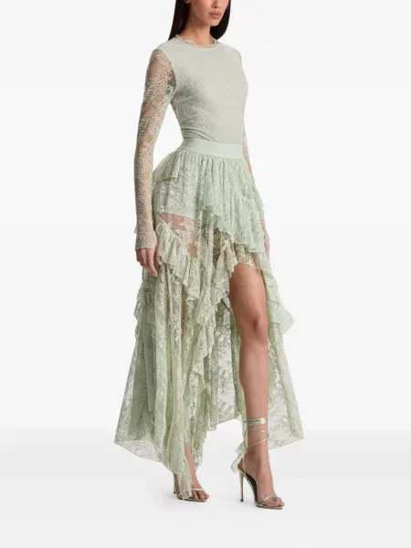 Fustă Alice + Olivia din dantelă verde