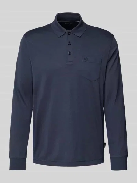 Koszulka polo z wyhaftowanym logo Bugatti granatowe