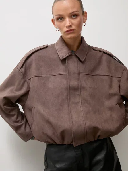 Answear.LAB geacă oversize pentru femei maro