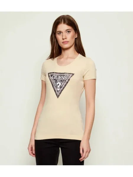GUESS Tricou TRIANGLE PYTHON | bej