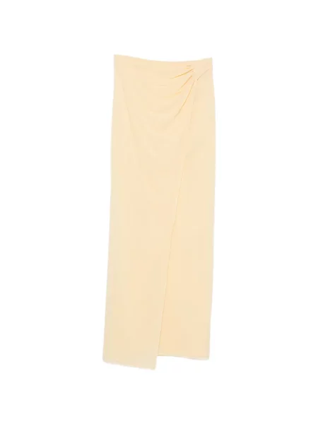 Spódnica midi The Andamane drapowana do kolan żółta