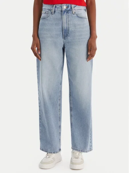 Calvin Klein Jeans Blugi Eu Barrel Barrel Fit albastru