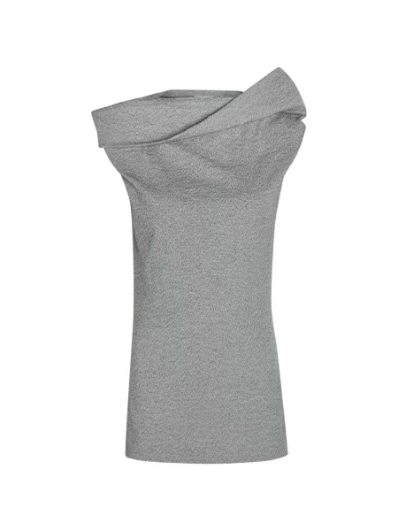 Top Issey Miyake drapat gri