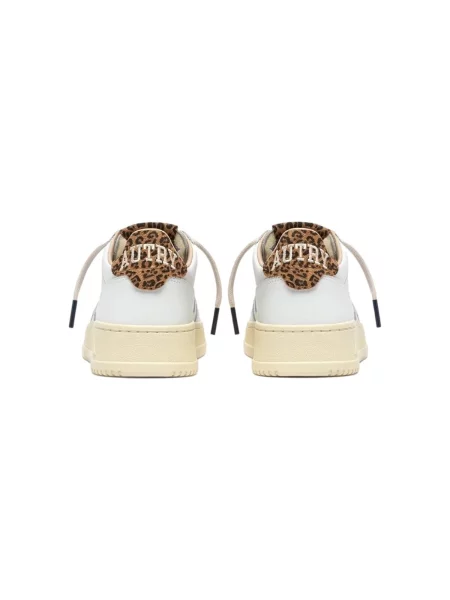 Pantofi Autry din piele cu model leopard cu platformă alb