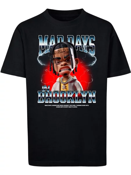 Mister Tee Tricou Mad Days In Brooklyn opal / roșu / negru alb