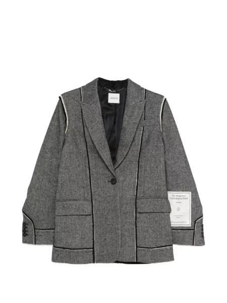 Sacou Erdem cu model herringbone gri