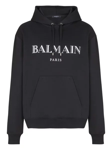 Hanorac cu glugă Balmain cu imagine negru