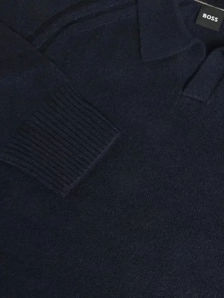 Gulerat tricou polo Boss albastru