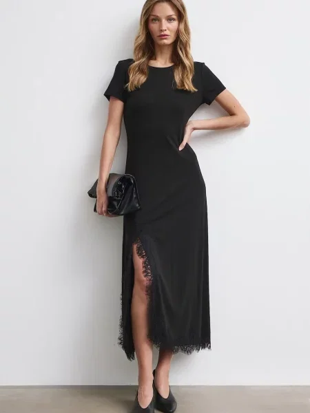 Medicine rochie cu amestec de lyocell negru